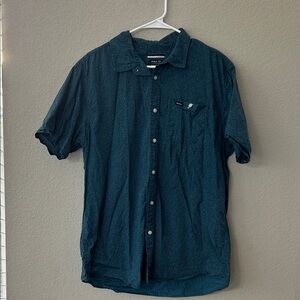 RVCA Dark Teal‎ Casual Button Down Shirt regular fit size large VGUC
